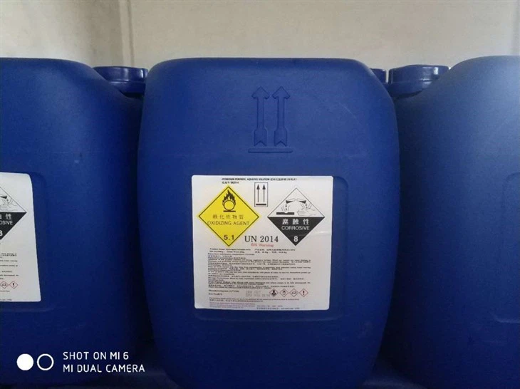 hydrogen peroxide mixed with water